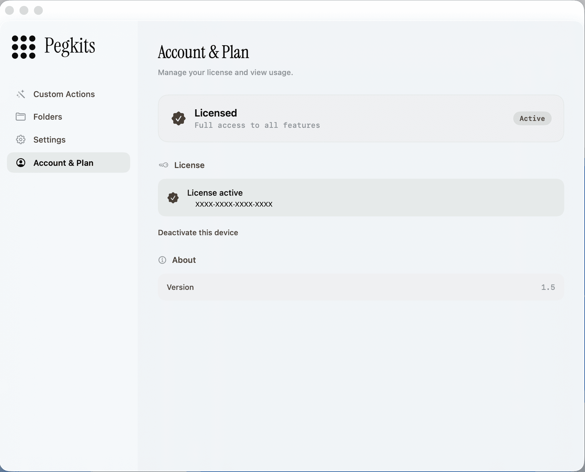 Activate in account settings